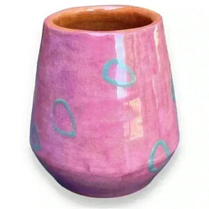 Handmade mauve & turquoise vase